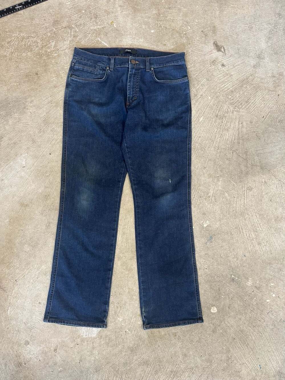 ZZegna Men's Dark Wash Denim Straight Leg Jeans 34x31 mens